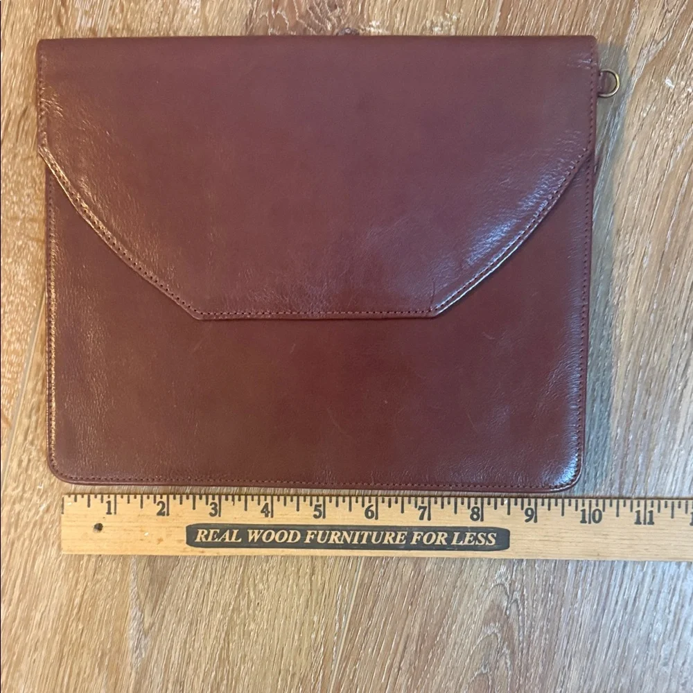 3/$20 Brookstone Brown Leather Tablet Sleeve with Magnetic Flap Electronics IPad